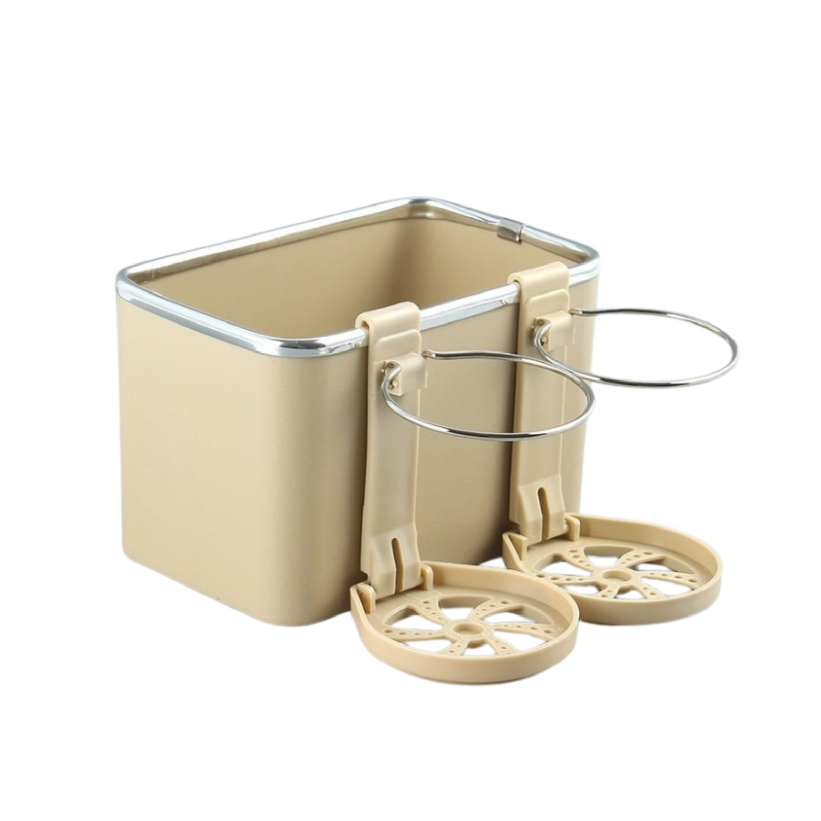 Car Armrest Storage Box with Dual Cup Holders
