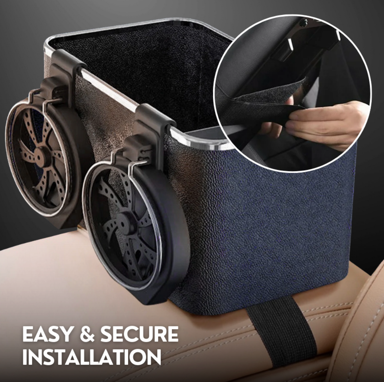 Car Armrest Storage Box with Dual Cup Holders